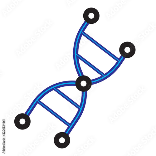 DNA Helix Icon Blue Double Strand Vector Illustration Genetic Molecule Science Biology Design