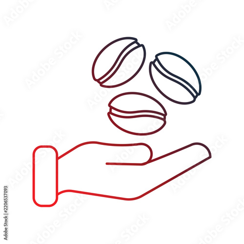 Coffee Beans icon with white background vector stock illustration