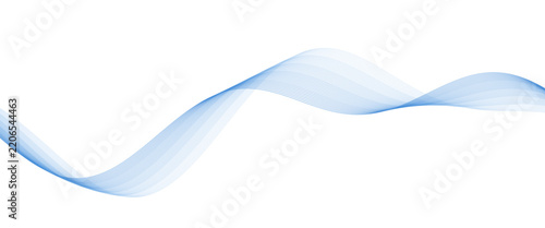 Abstract light blue flowing wavy lines soundwave background vector banner