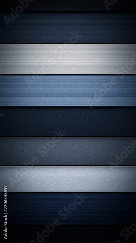 Dark blue and grey textured horizontal bands with woven, brushed metal, and pebbled patterns, creating a layered effect
