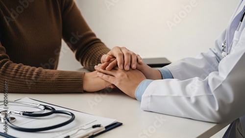 Doctor providing comfort and support to patient during consultation