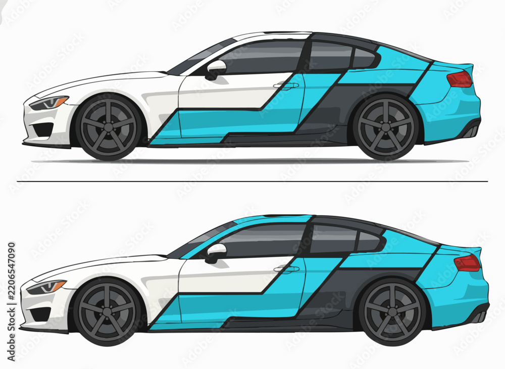 Fototapeta premium stylized high performance sedan illustration