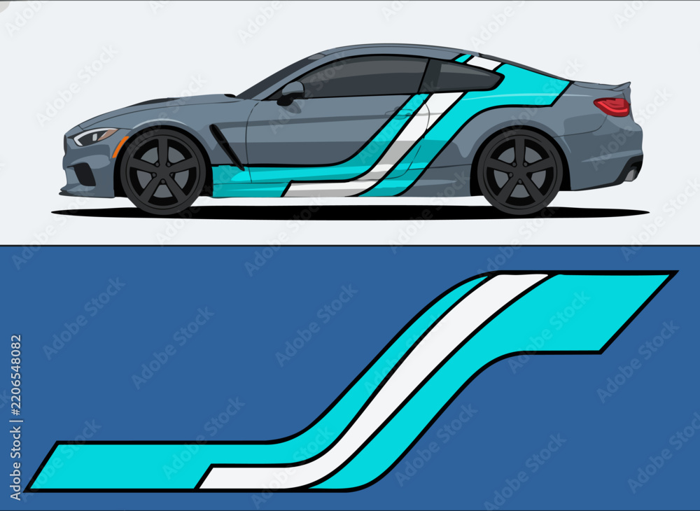 Fototapeta premium sleek sports car racing illustration