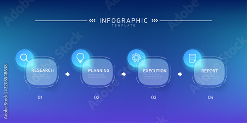 Business Infographic labels with icons and Neomorphism Liquid glass and Banner. Vector illustration.