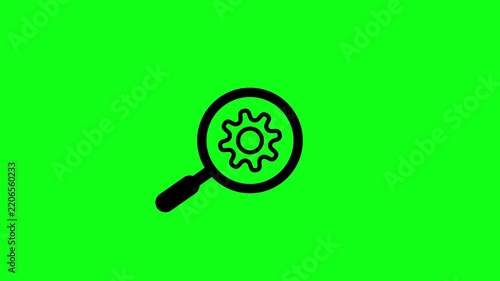Magnifying glass with gear animation: technical analysis and optimization concept