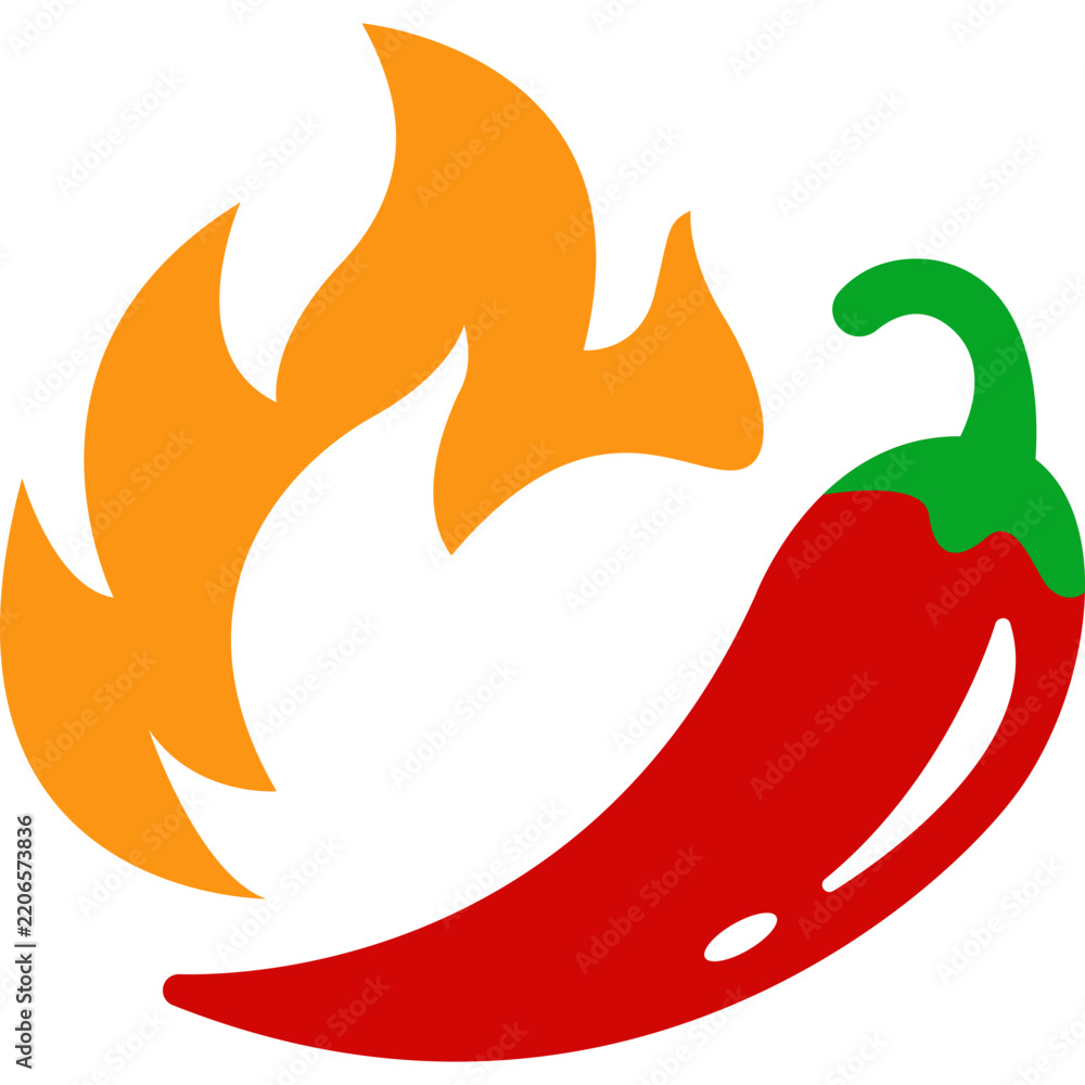 Obraz premium Spicy chilly With Flame