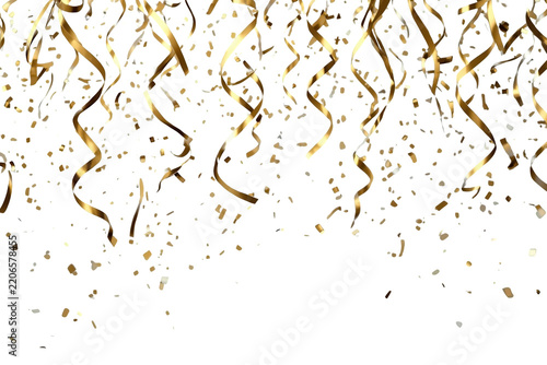 Premium gold streamers and confetti cutout