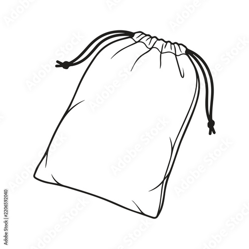 Small fabric pouch with drawstring closure fabric bag small sack cloth pouch