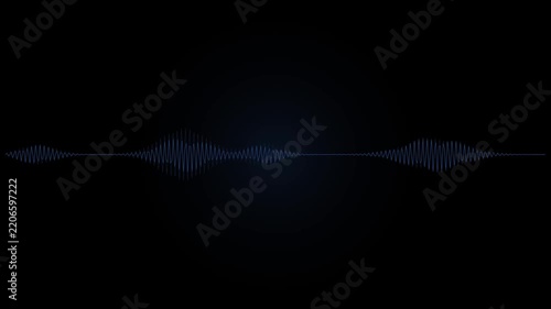 Digital audio waveform conceptual motion graphic on dark background