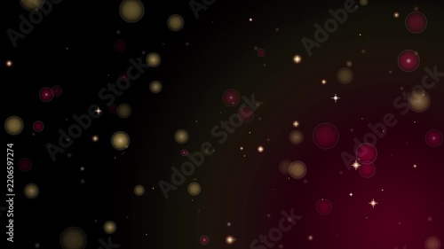 Abstract glowing particles moving animation on dark gradient background