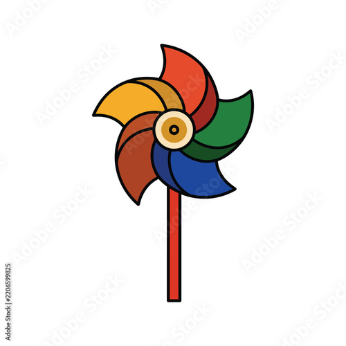 A colorful Pinwheel vector art illustration