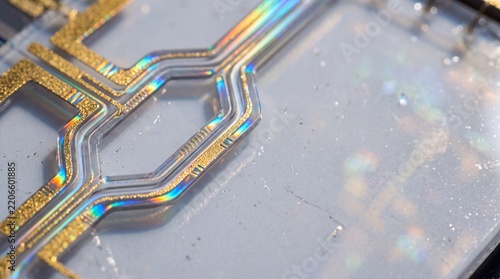 Obraz na płótnie Macro of Mach Zehnder Modulator on Lithium Niobate Insulator Chip