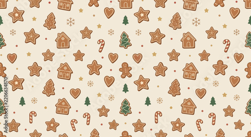 Minimal Christmas Gingerbread Pattern