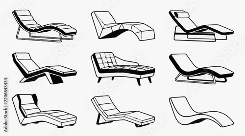 Nine Unique Lounge Chair Line Art Designs for Interior Decor and Furniture Planning