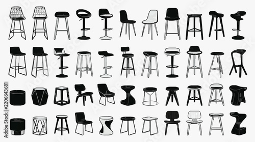Diverse Collection of Modern Bar and Dining Stools for Interior Design Inspiration