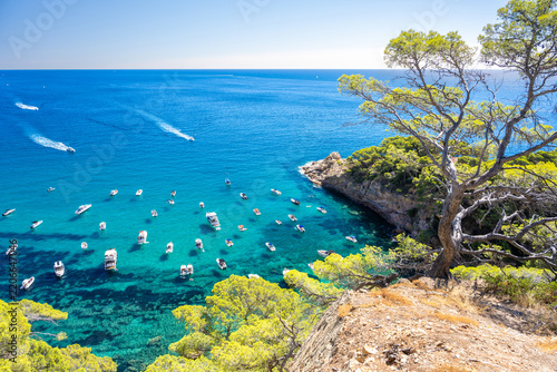 view on Cala futadera bay on Costa brava coast in Spain
