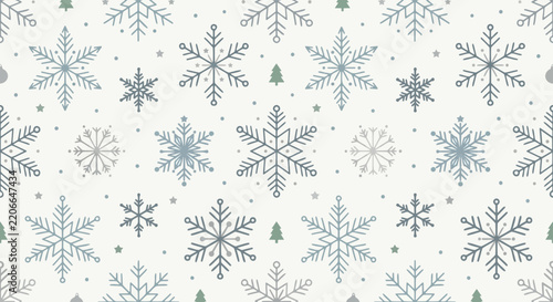 Minimal Snowflake Christmas Pattern