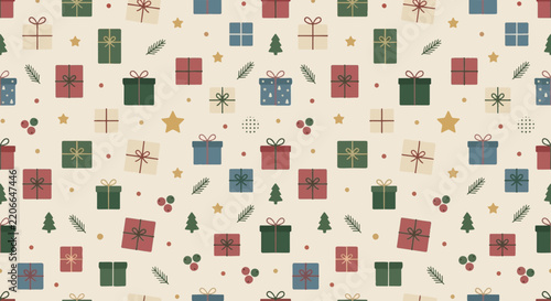 Minimal Christmas Gift Box Pattern