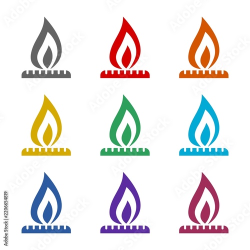 Natural gas sign  icon isolated on white background. Set icons colorful