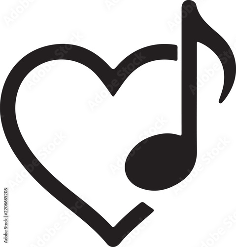 Heart with music art design.