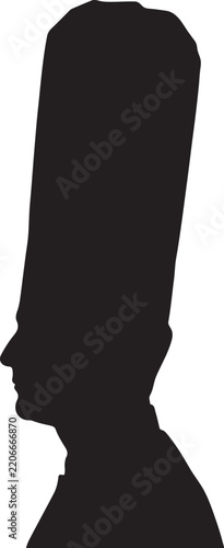 Tall chef toque black silhouette.
