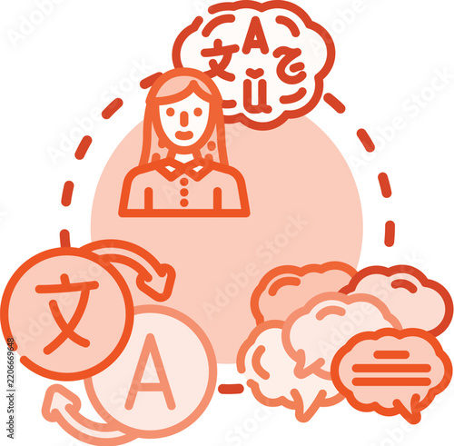 Quadro su tela Language fluency concept
