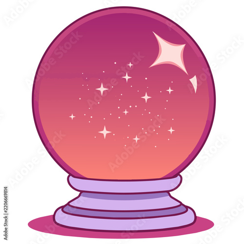 Magic crystal ball Vector illustration