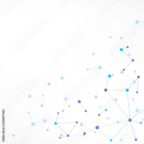Molecular structure and genetic engineering, molecules DNA, neural network, scientific research. Abstract background for innovation technology, science, healthcare, and medicine
