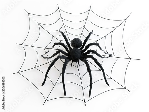 Spider Web with Spider Halloween Illustration