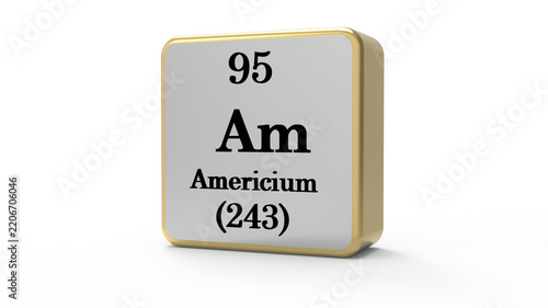 Obraz na plátně Americium Periodic Table Element Block on Transparent Background PNG