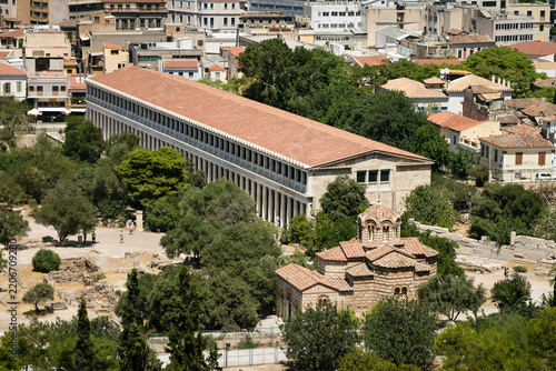 Stoa of Attalos reconstructed ancient building in the Ancient Agora of Athens