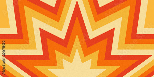 Fotografía Bright grainy abstract starburst pattern vector background with yellow orange re