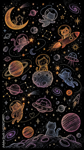 Space Cats Illustration