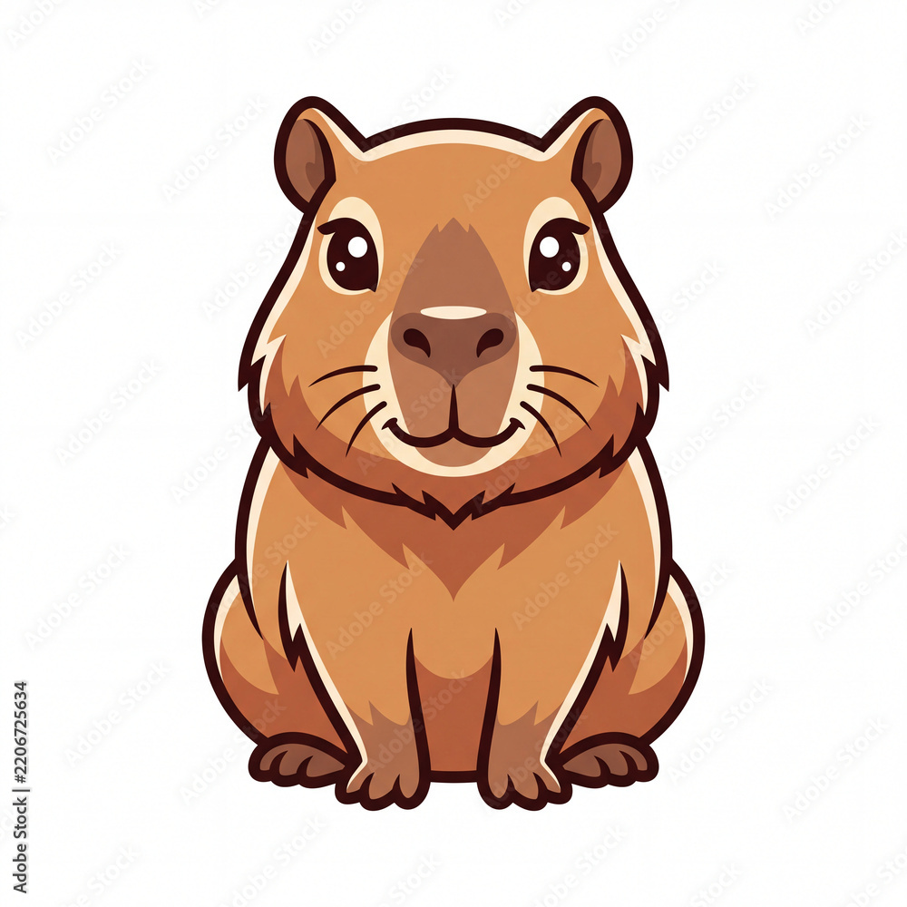 Fototapeta premium Cute Cartoon Capybara Character Illustration