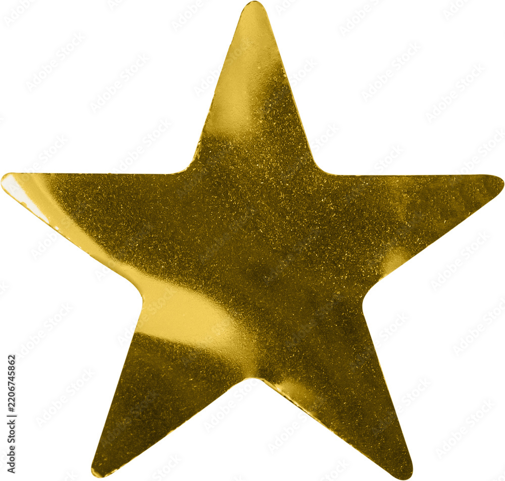 Obraz premium Gold Foil Star Sticker Isolated on White Background