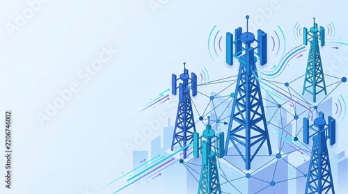 Cellular Network Towers for Wireless Communication and Data Transmission