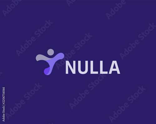 Abstract Y letter or human figure vector logo. Universal team family sign. Creative logotype for healthcare, wellness, community, consulting and HR platforms.