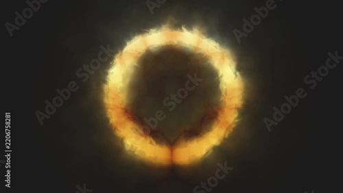 Seamless Fire Ring Loop with Glowing Flame Circle and Smoke, 4K