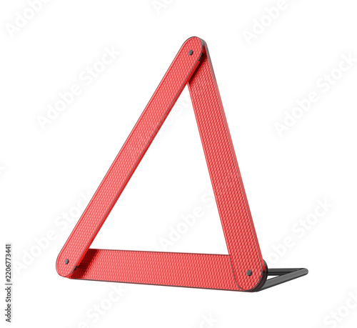 Emergency warning triangle on transparent background