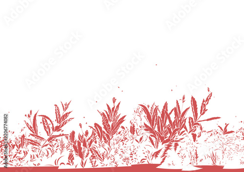 Wild Grass Meadow – Muted Terracotta Botanical Silhouette