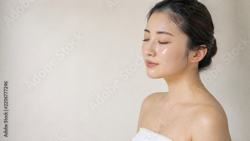 Japanese Woman With Luminous Glass Skin