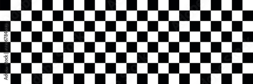 Black and white seamless pattern striped checker pattern background. Vector chess board, checkered checkerboard for game. Grid geometric square shape.