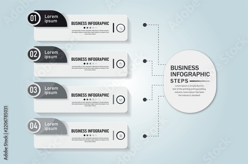 4 steps infographic diagram circle, Business Infographic Template for Process. Marketing sales funnel infographic template. Presentation and Strategy Planning. Vector Illustration.