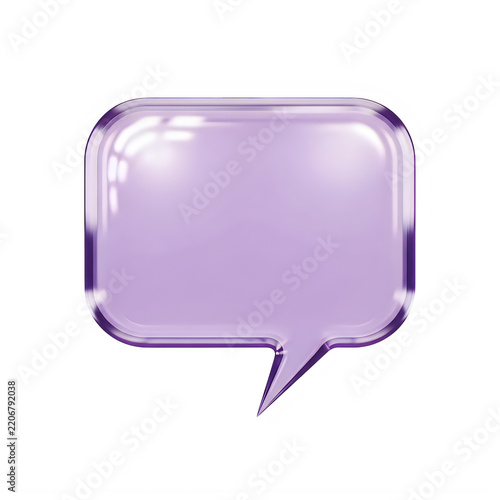 A purple speech bubble with a shiny appearance
