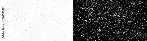 Falling Snow of even crystals and twinkling sparkles for full screen winter overlays with PNG Transparent and Black Background Versions