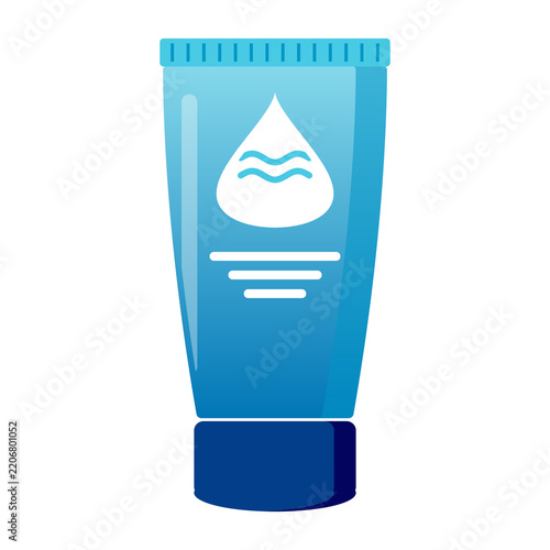 Blue hydrating face wash tube with water drop