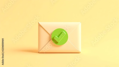 Cream envelope rests on a soft yellow background