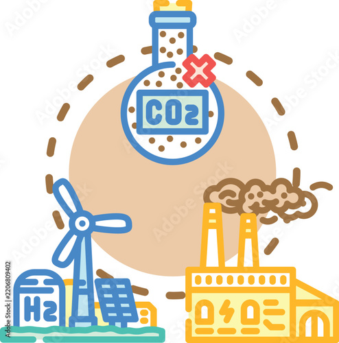Fotografie Contractor implementing carbon emission reduction strategies, embracing sustaina