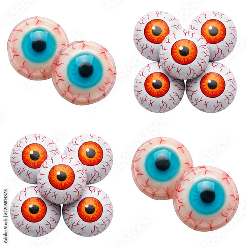 Creepy Eyeball Candies Isolated on Black Background