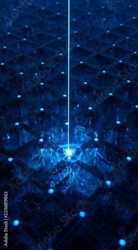 Cosmic Particle Passing Through Earth and Triggering a Blue Flash in Dark Ice Grid